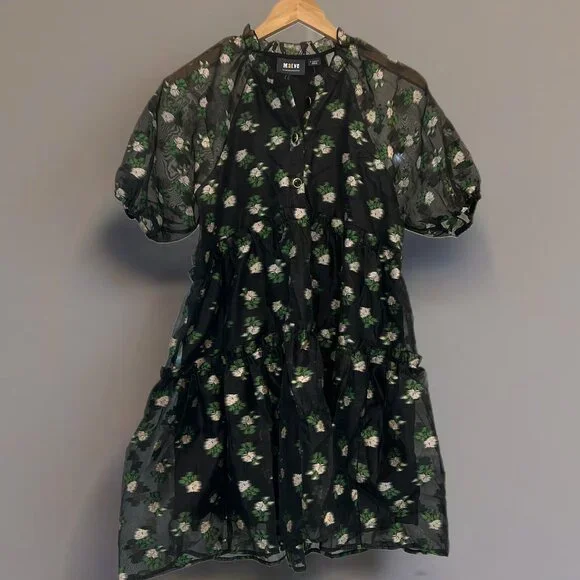 NWT Anthropologie Maeve Short-Sleeve V-Neck Tiered Tunic Mini Dress - Picture 6 of 6